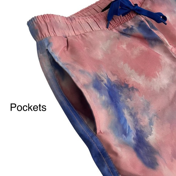 Chemistry Men Swim Trunks Large Mesh Lining Surfboard Skeleton Pockets Tie Dye - Picture 6 of 13